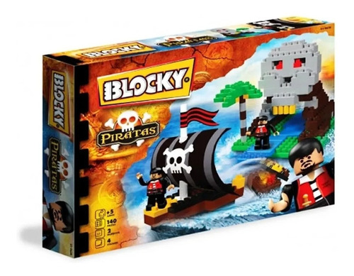 Blocky Bloque Balsa Pirata 140 Pzs 2 Figura Nene Micieloazul
