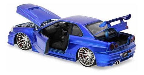 Nissan Skyline GT-r Bnr34 Rápido y Furioso de Brian 1:24 Jada
