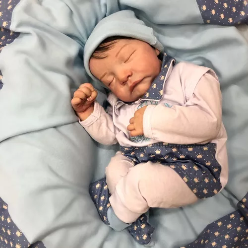 Bebe Reborn Menino Dormindo Corpo Silicone Feito A Mão
