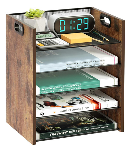 Organizador De Computadora De Madera De 5 Niveles