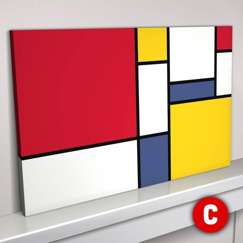 Imagen 1 de 9 de Cuadro-moderno-piet Mondrian 8-decorativo-ultrahd 100x70cm.