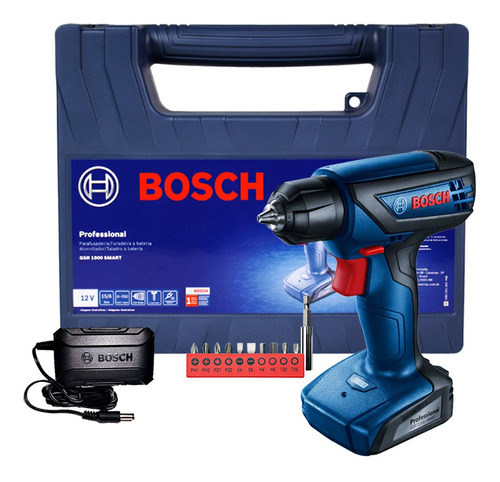 Parafusadeira Furadeira Bosch Gsr1000 Smart Com Bits Bosch