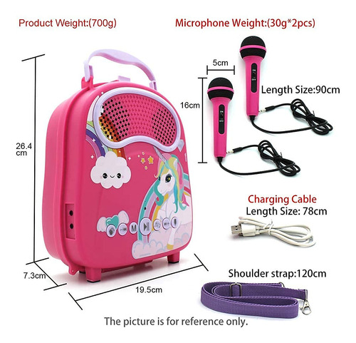 Máquina De Karaoke Na Kids Para Niñas Y Niños Con 2 Micrófon