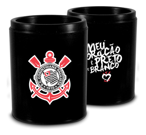 Porta Lata 350ml Termico Times Futebol - Corinthians Cor Preto