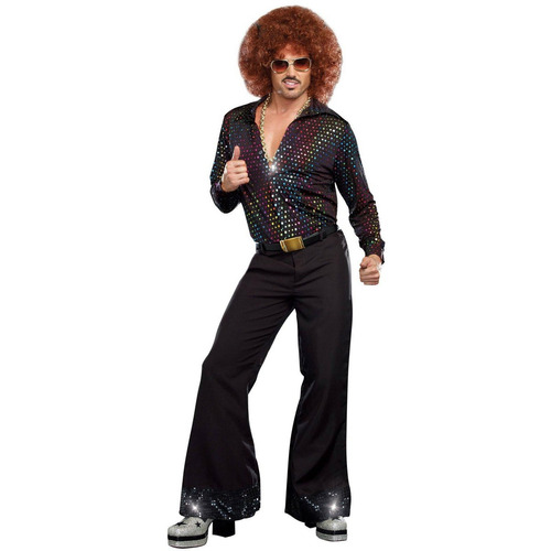 Disfraz Para Adulto De Camisa Disco Dude Talla M Halloween