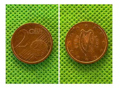 Moneda De 2 Centavos Euro, Irlanda 2003.