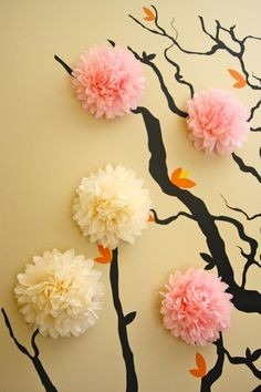 25 Pompones De 6 Cm De Papel Seda $ 160