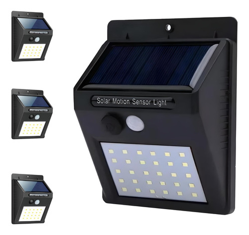 Lampara Foco Solar Luz Led Exterior Con Sensor Movimiento X4