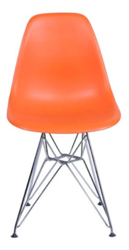 Cadeira de jantar BoxBit DKR Eames polipropileno base cromada, estrutura de cor  laranja, 1 unidade