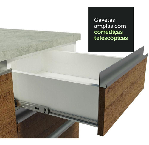 Cozinha Completa Cant Madesa Glamy 349002 C Arm Bal S Tam Br Cor Branco/Rustic