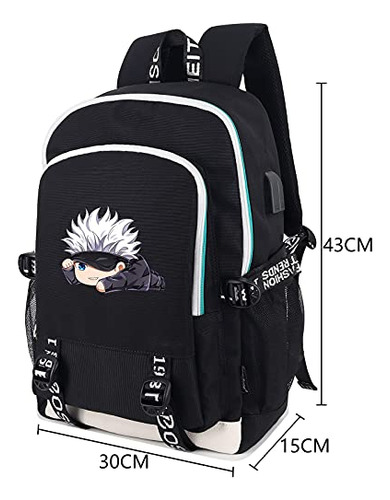 Mochila Anime Jujutsu Kaisen Gojo Satoru Con Usb Y