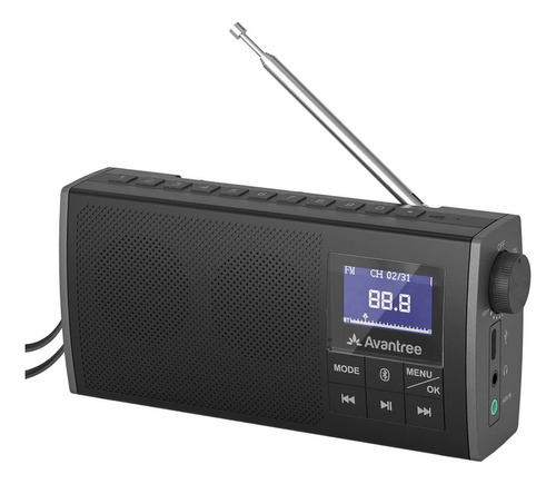 Radio Portátil Bluetooth Con Tarjeta Sd Y Altavoz De 6 W