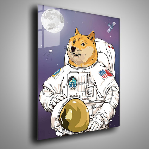 Cuadro Metalico Astronauta Chems Caricatura Arte Aluminio