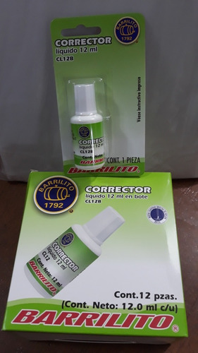 Corrector Líquido Tipo Brocha Barrilito Solo Xpack 15 Piezas