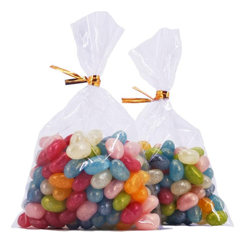 100 Bolsas Celofán Plano Transparente Para Envolver Regalos
