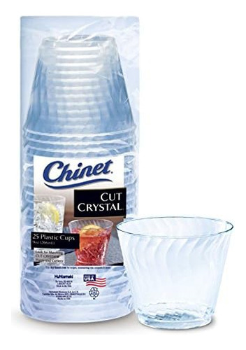 Vasos De Cristal Tallado Chinet, 9 Onzas, 25 Unidades