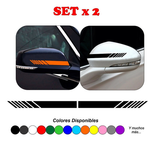 Calcomanía Espejos Auto Tunning Setx2 Mas De 10 Colores Disp