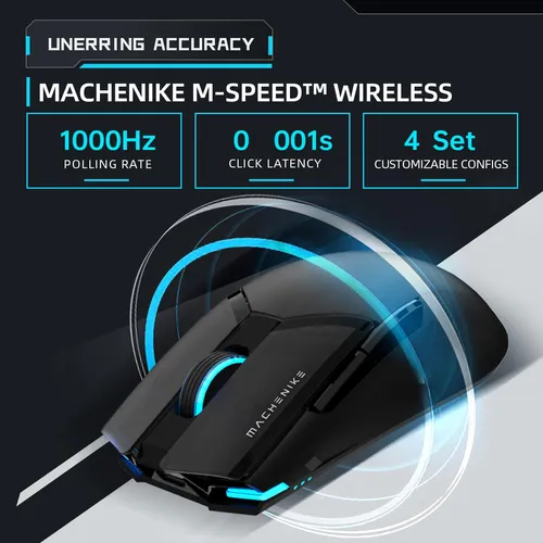 Machenike Mouse Inalambrico Para Juegos, 26,000 Dpi, Sensor