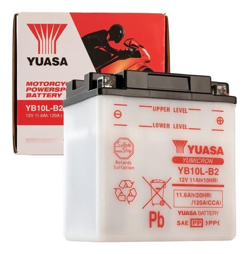 Bateria Para Moto Yuasa Yb10l-b2 Yb10lb2 12v 11ah Rpm925