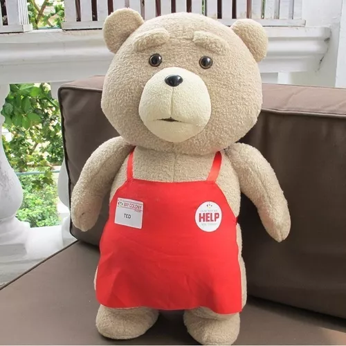 Brinquedo Pelúcia Urso Ted com Suéter Listrado Vermelho e Branco