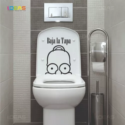 Vinil Decorativo Para Baño Baja La Tapa Homero Simpson