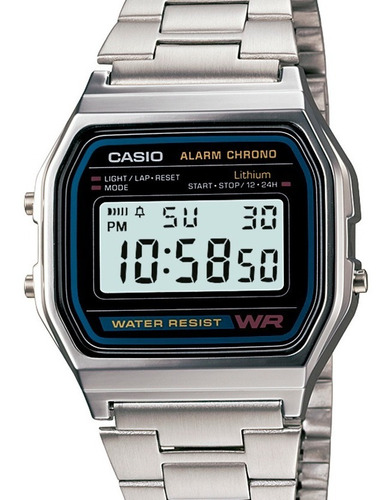 Relogio Casio Unissex Vintage Prata  - A158wa-1df