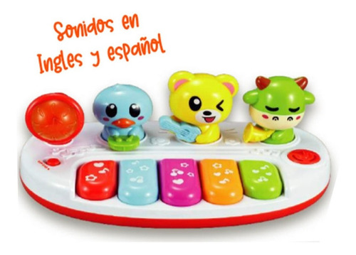 Imagen 4 de 4 de Organo Musical Primera Infancia Animales 2 Idiomas Bebe