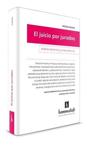 El Juicio Por Jurados, De Nicolás Schiavo. Editorial Hammurabi En Español