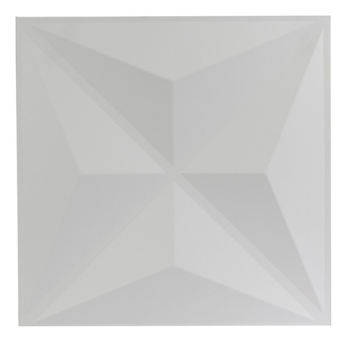 Panel 3d Pvc Decorativo 50x50 Cm Prismatix D003 Blanco 40 Pz