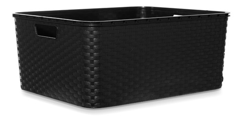 Imagen 5 de 10 de Caja Organizadora Símil Rattan Mediano Pack Por 3 Oferta!!!!
