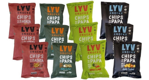 12 Chips Surtidos Lyv Snacks X 55g