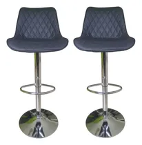 Comprar Combo De 2 Banquetas Taburetes Cocina Barra Bar Con Respaldo Color Negro