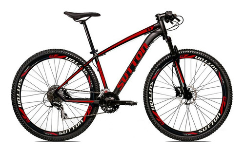 Bicicleta Aro 29 Sutton Half Freio A Disco Bike 24v Cor Preto/Vermelho Tamanho do quadro 21