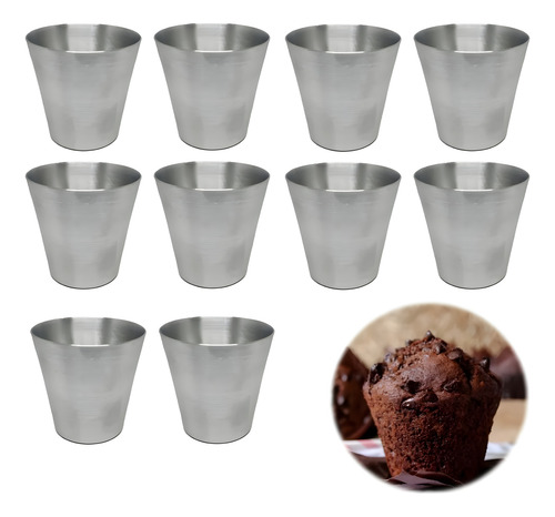 Set 10 Unidades Moldes Muffins O Queque Individual Aluminio