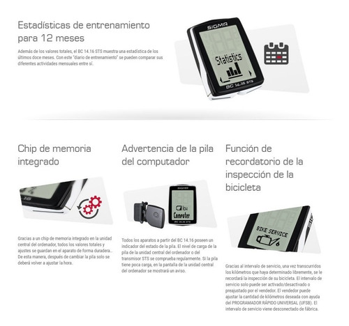 Ciclocomputador Sigma Bc-14.16-sts-cad Cadencia, Altimetro