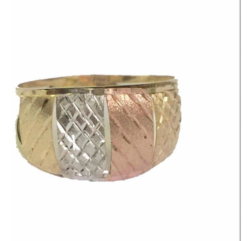 Labelejoias Anel Feminino Tricolor Oferta Ouro 18k 750.