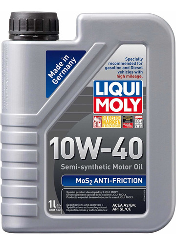 Aceite Semi Sintético 10w40 Liqui Moly Mos2 1 Litro