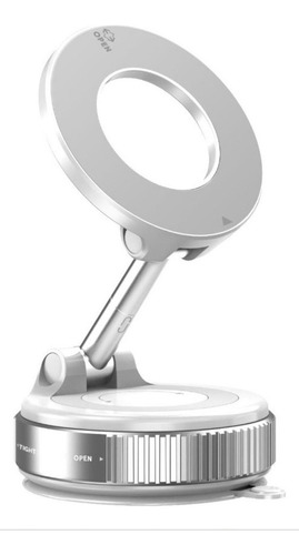 Soporte Celular Auto Magnético 360° Con Ventosa Premium Blanco