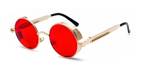 Imagen 1 de 5 de Lentes Redondas Rodas Steampunk Retro Vintage Gafas + Estuch