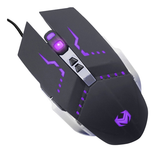 Mouse Gamer Profesional Usb Rgb Mixie M11 Luz Led 7 Botones Color negro con plata