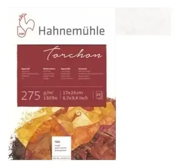 Hahnemuhle Torchon 275gsm - Bloc Papier Aquarelle 17x24cm, 20 Feuilles