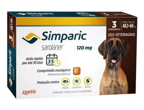 Simparic 120mg 40 A 60kg 3 Comprimidos