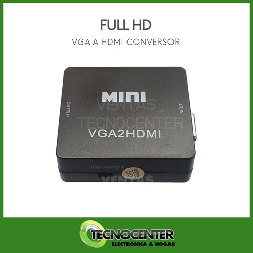Conversor Vga A Hdmi Video C/audio Y Alimentacion Full Hd