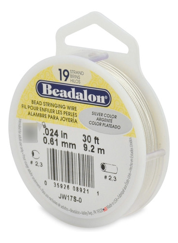 Beadalon Cable Cuerda 0. In 29.9 Ft Color Plateado