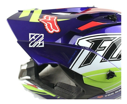 Capacete Fox Motocross Dh, Fr Bike Azul + Oculos Brinde