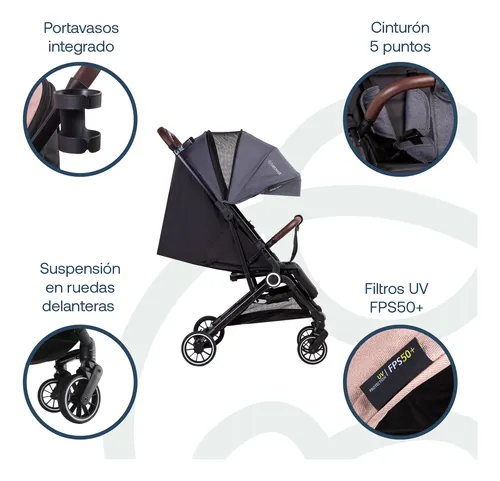 Coche Maleta Compacto Travel System soho Gris Bebesit