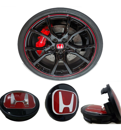 Centro De Llanta Honda Civic Si Color Negro Rojo Typer 2017