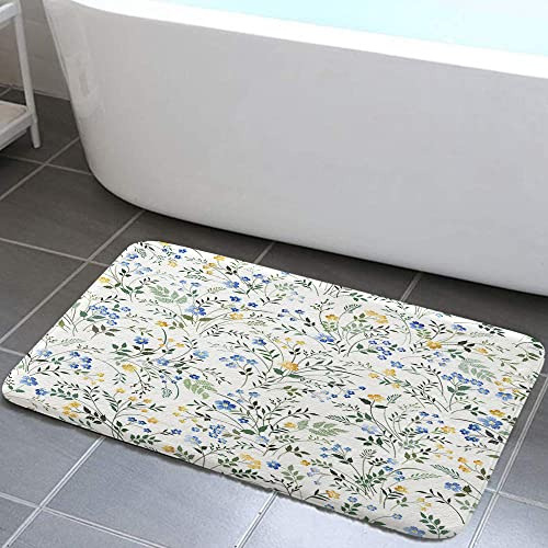 Alfombra De Baño Floral, Alfombra De Cocina Con Diseño 