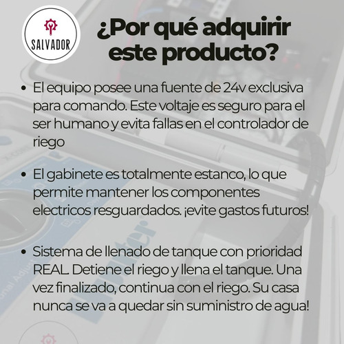Tablero Riego Automático Hunter 2 Zonas + Prioridad Tanque