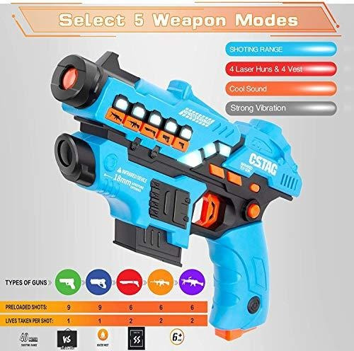 Moontoy Pistola Láser Y Chalecos Juego de 4 Etiqueta pistolas láser-Para Jugar Niños Y Adultos 